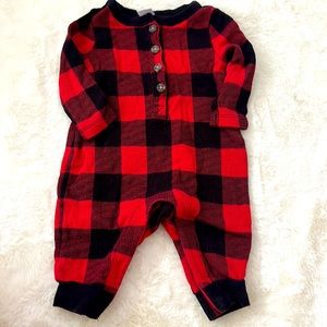 Old navy baby fall plaid onesie 0-3months